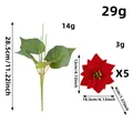 Artificial Christmas red poinsettia flower bunch with specific dimensions and weight details - Flower Bouquet / Red