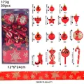 Sortiertes 30-teiliges Weihnachtsornament-Set in Rot und Gold mit Zuckerstangen - 30 Stück / Rotgold