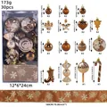 30-teiliges bronzefarbenes Weihnachtskugel-Set mit Zuckerstangen und Dekoband - 30 Stück / Braun