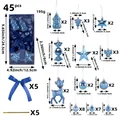 Set da 45 pezzi decorazioni natalizie blu con stelle, cervi e palline - 45 Pezzi/Confezione / Set di Ornamenti Natalizi (R3-49 Blu Profondo)