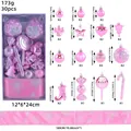 30-teiliges rosa Christbaumschmuck-Set mit Zuckerstangen, Sternen und Kugeln für Baum - 30 Stück / Magenta