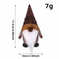 Small felt Christmas gnome utensil holder 17.5cm height 7g weight - Brown Hat Style