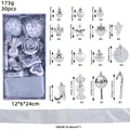 30-teiliges silbernes Weihnachtsbaumschmuck-Set mit Zuckerstangen Sternen Kugeln - 30 Stück / Silber