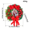 40cm Christmas wreath with red poinsettias, bow, and nativity scene illustration - J1-21 Wreath (40cm)