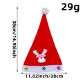 Bonnet de Noël festif à LED avec motif de renne brillant, velours rouge, taille 38x28cm - Style Renne LED (Q2-14)