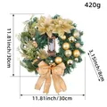 Ghirlanda natalizia elegante da 30 cm con stelle di Natale dorate, palline e lanterna LED - J1-26 Ghirlanda (30cm)