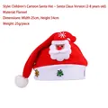 Bonnet de Noël en peluche pour enfants avec Père Noël mignon et flocons colorés - Style Père Noël (Q2-1)