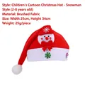 Bonnet de Noël rouge et blanc pour enfants avec motif bonhomme de neige pour 2 à 8 ans - Style Bonhomme de Neige (Q2-2)