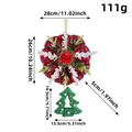 Weihnachtskranz Türhänger Dekoration mit rot-karierter Schleife und Filzbaum Maßdiagramm Grafik - Weihnachtsbaum