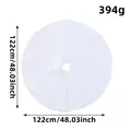 White plush Christmas tree skirt 122cm diameter round mat for holiday party decoration - Round Tree Skirt / 122cm