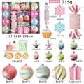 80pcs macaron Christmas ornament set with candy and star shapes in pastel colors - Colorful Holiday Creative Shapes Large Assortment (Style E2-49/D)