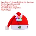 Bonnet de Noël Renne Lumineux pour Enfants, Tissu Doux, 25x34cm - Style Renne LED (Q2-6)
