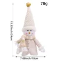 White plush snowman figurine Christmas decoration and wine bottle cover, 39cm height - Snowman (O1-41)