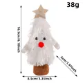 Cute white plush Christmas tree doll with gold glitter star, 16.5cm height size. - White