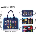 Montessori Style C toddler felt busy board for early learning and fine motor skills - Dark Blue Alphabet Animal Style