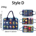 Educational navy blue felt busy board toy for toddlers with animal patterns and dimensions - Dark Blue Puzzle Style