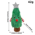 Green plush Christmas tree doll for desktop decoration with dimensions, 16.5cm tall, 42g weight. - Green