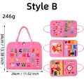 Pink felt busy board for toddlers with alphabet and sensory activities, Style B, 246g - Pink Letter Style