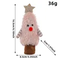 Cute pink furry Christmas tree plush doll ornament with 16.5cm height dimension - Light Pink