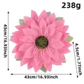 Pink burlap sunflower wreath dimensions 43cm 16.93 inch for festive home wall decor - Pink
