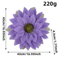 Purple burlap sunflower wreath 43cm door decoration for home holiday festive decor - Purple