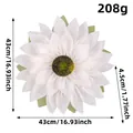 White burlap sunflower wreath decoration 43cm for home wall and door holiday decor - White