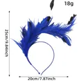 Blauer Federstirnband für Karnevalspartys, 25x20cm Größe, 18g leichtes Design. - Einheitsgröße / Blaues Schwarzes Modell (V3-61) / Blau