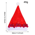 Gorro de Navidad de felpa roja para adultos con lazos decorativos, tamaño 40x30 cm - Estilo de Tres Lazos (Q2-42)