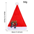 Gorro de Papá Noel de felpa roja para adultos con lazo de reno, talla 40x30cm, 50g - Estilo de Lazo Azul (Q2-41)