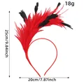 Serre-tête en plumes rouge et noir pour costumes de fête de festival et spectacle - Rouge