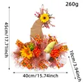 Couronne de gnome d'automne faite main avec tournesols, déco de porte 45 cm - Style Gnome en Maille d'Automne (H2-38)