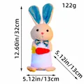 Easter plush rabbit with carrot, size 32cm, weight 122g, for holiday decor - Blue Ear Holding Carrot Style