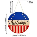 Patriotic wooden Independence Day door hanger Welcome sign with stars and stripes 30cm - 3D Style Without Bow / 30cm