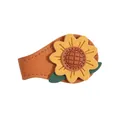 Charming handmade sunflower leather magnetic bookmark with elegant brown finish for readers - 10x3.1cm / Sunflower (SW057)