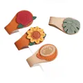 Set of handmade floral leather magnetic bookmarks with rose sunflower and leaf designs - 10x3.1cm / Leaf (SW057)