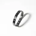 Bracelet italien à breloques en acier inoxydable DIY réglable en finition noire - Style Lisse (SZ063_D) / 18 pièces/paquet / Noir