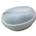Portable grey oval watch storage case with protective hard shell and zipper closure - Zipper Case / Gray
