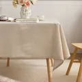 Premium solid beige linen rectangular tablecloth for elegant and modern dining table decor - 40x60 / Off White