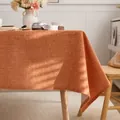 Premium cotton linen tablecloth in solid orange color with thick woven texture detail - 40x60 / Orange