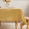 Solid mustard yellow linen-cotton blend tablecloth for rectangular dining tables SKU variant - 40x60 / Bright yellow