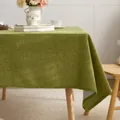 Solid green linen tablecloth for rectangular dining table in minimalist Japanese style - 40x60 / Grass Green