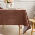 Durable reddish-brown linen-style rectangular tablecloth with a thick and elegant texture - 40x60 / Coffee