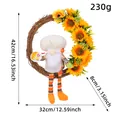 Décoration de couronne de gnome chef tournesol de printemps, hauteur 42cm - Couronne de Gnome Chef Tournesol