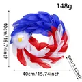 Independence Day bald eagle wreath with red white blue mesh 15.74 inch - Bald Eagle Style / 40cmx8cm