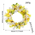 Artificial spring flower wreath in yellow and white for home door and wall decoration - Yellow and White Floral (V3-43) / Yellow Style