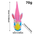 Poupée en peluche gnome de Pâques avec chapeau rose et œuf à pois décoration - Gnome Rose avec Oeuf Jaune
