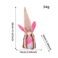 Poupée gnome de Pâques en peluche avec oreilles roses, dimensions 30x10x10cm - Gnome Rose Femelle avec Oreilles de Lapin