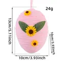 Handmade pink woven Easter egg ornament with yellow sunflower details for party decor - W2-10 Pink Style / Pink