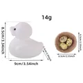 Decorative white glitter Easter duck set with nest and eggs including size measurements - Glitter White Duck Set (G2-28)
