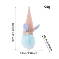 Gnome de Pâques en peluche fait main avec barbe bleu clair et mesures de 30 cm de haut - Gnome Rose Mâle avec Oreilles de Lapin
